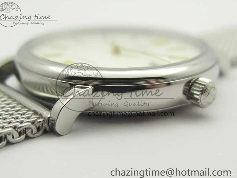 MIROTIME 0111 Breathable Portofino IW356501 SS V3 MK 1:1 Best Edition White Dial Gold Markers On SS Mesh Bracelet MIYOTA 7197